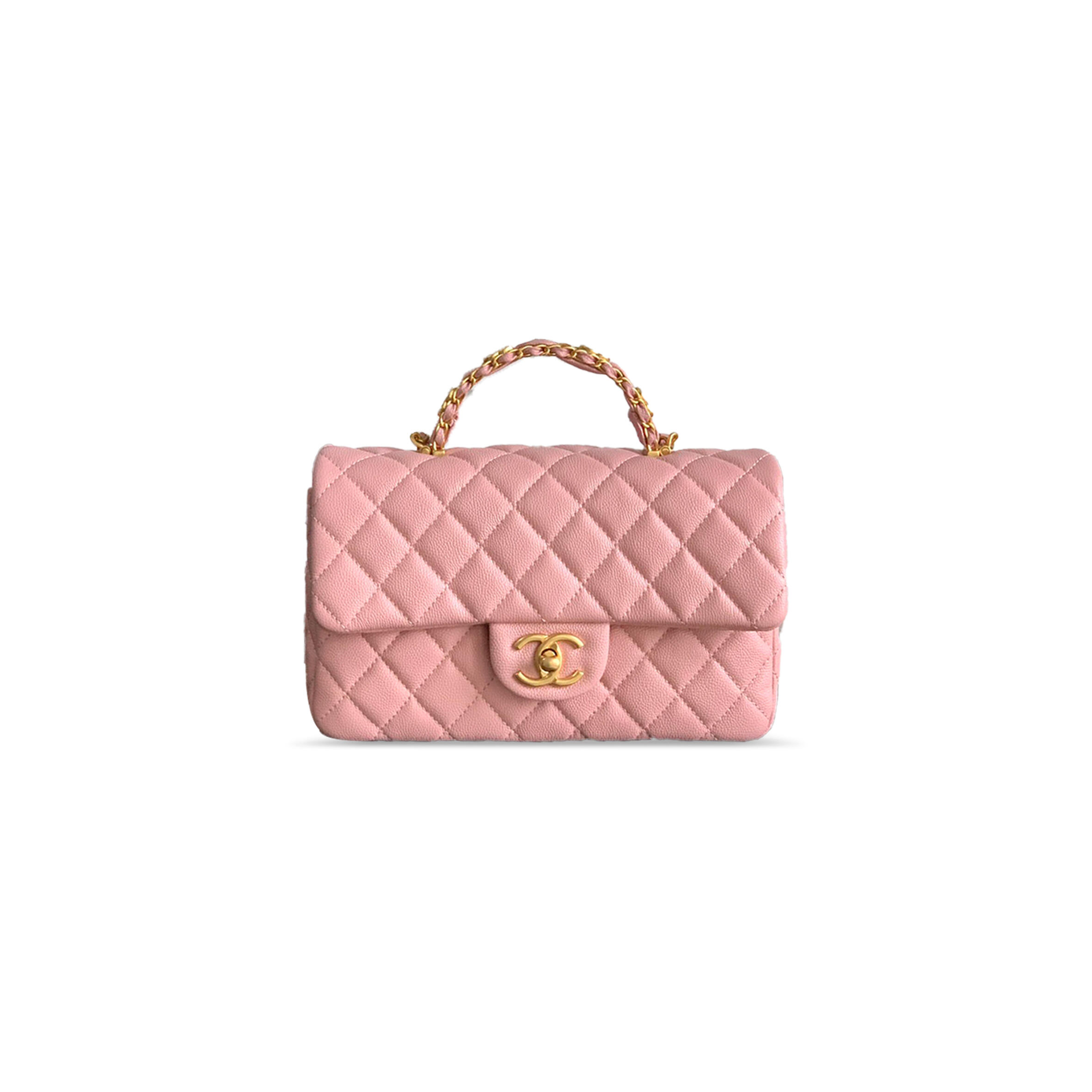 CHANEL SMALL FLAP HANDLE CALFSKIN CAVIAR AS5702 (22.5*13.5*6cm）